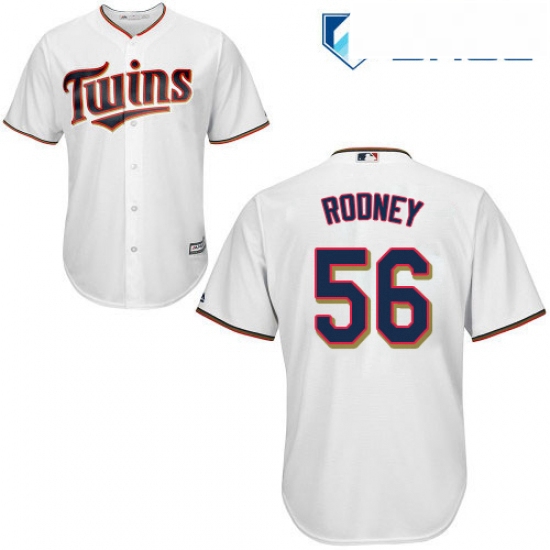 Youth Majestic Minnesota Twins 56 Fernando Rodney Authentic White Home Cool Base MLB Jersey