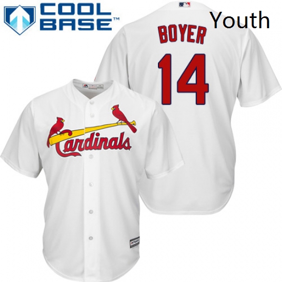 Youth Majestic St Louis Cardinals 14 Ken Boyer Authentic White H