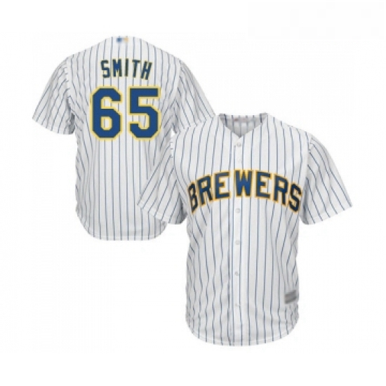 Youth Milwaukee Brewers 65 Burch Smith Replica White Home Cool B