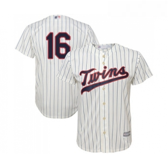 Youth Minnesota Twins 16 Jonathan Schoop Replica Cream Alternate Cool Base Baseball Jersey