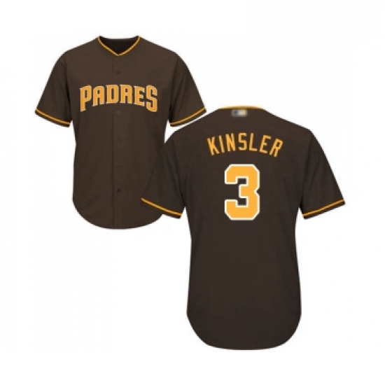 Youth San Diego Padres 3 Ian Kinsler Replica Brown Alternate Cool Base Baseball Jersey