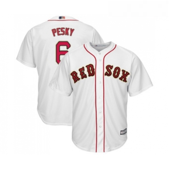 Youth Boston Red Sox 6 Johnny Pesky Authentic White 2019 Gold Pr