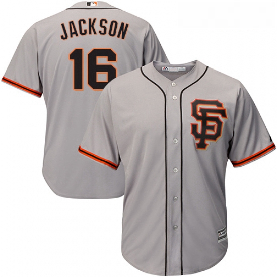 Youth Majestic San Francisco Giants 16 Austin Jackson Authentic Grey Road 2 Cool Base MLB Jersey