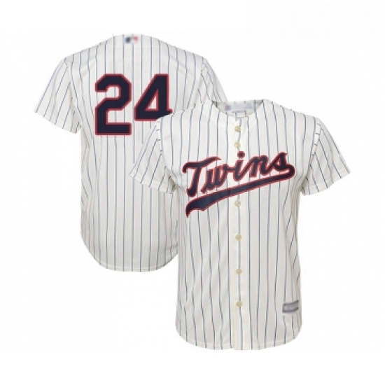 Youth Minnesota Twins 24 C J Cron Replica Cream Alternate Cool Base Baseball Jersey