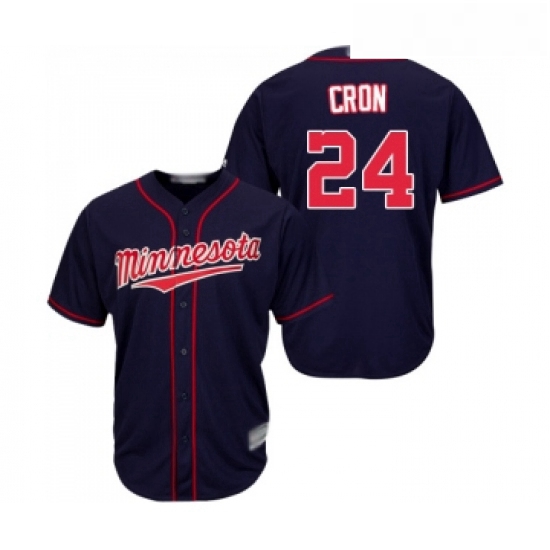 Youth Minnesota Twins 24 C J Cron Replica Navy Blue Alternate Road Cool Base Baseball Jersey