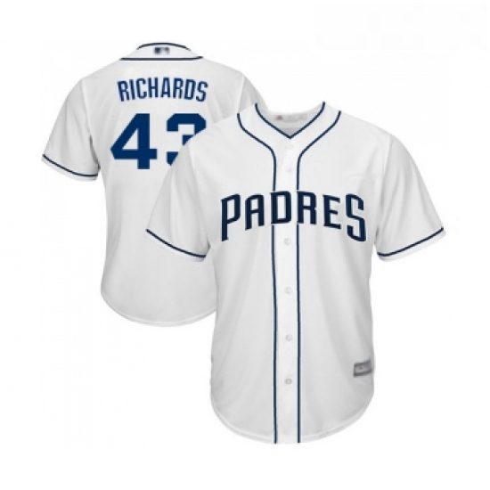 Youth San Diego Padres 43 Garrett Richards Replica White Home Cool Base Baseball Jersey