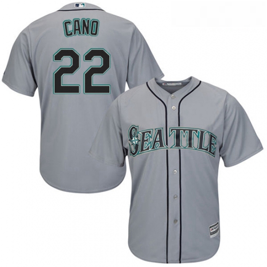 Youth Majestic Seattle Mariners 22 Robinson Cano Replica Grey Road Cool Base MLB Jersey