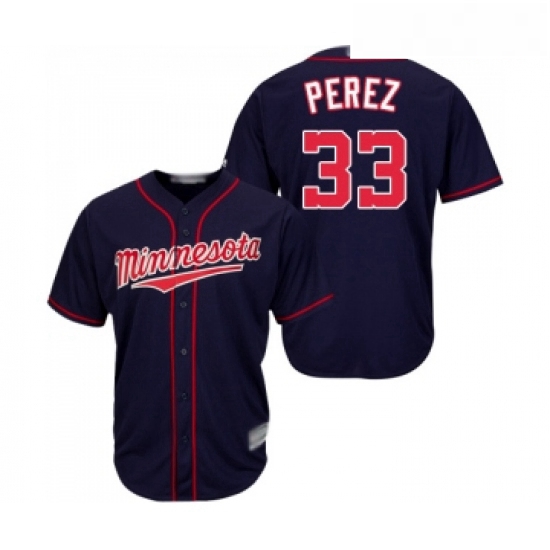 Youth Minnesota Twins 33 Martin Perez Replica Navy Blue Alternate Road Cool Base Baseball Jersey