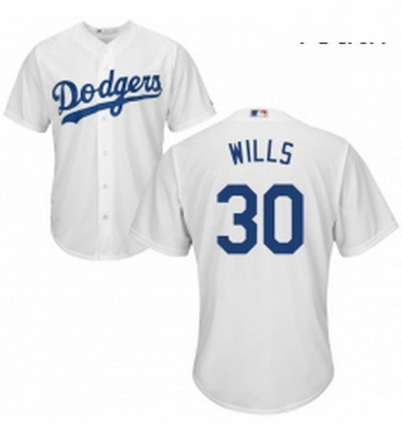 Youth Majestic Los Angeles Dodgers 30 Maury Wills Authentic Whit