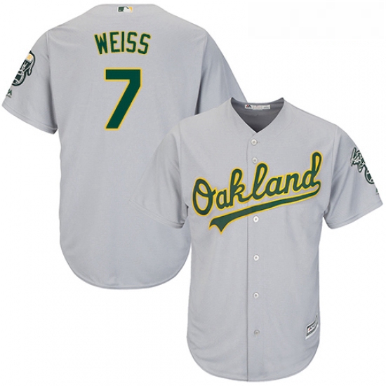Youth Majestic Oakland Athletics 7 Walt Weiss Authentic Grey Roa