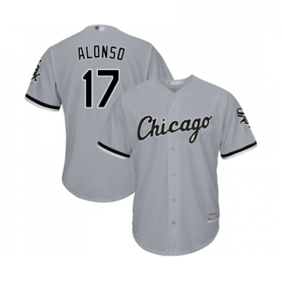 Youth Chicago White Sox 17 Yonder Alonso Replica Grey Road Cool Base Baseball Jersey