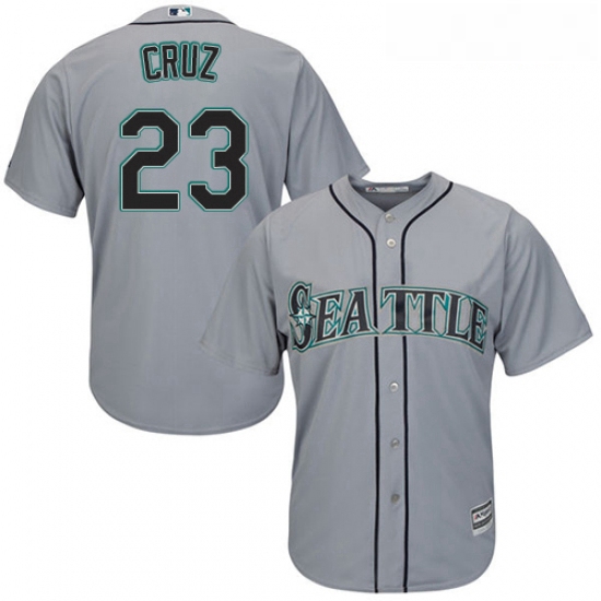 Youth Majestic Seattle Mariners 23 Nelson Cruz Replica Grey Road Cool Base MLB Jersey