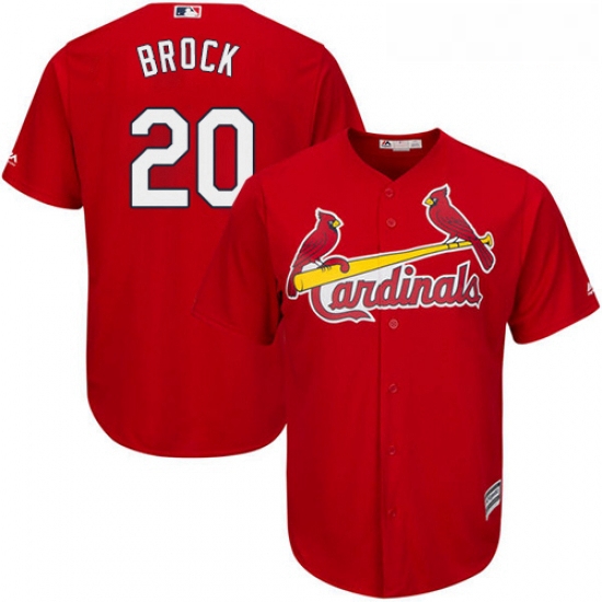 Youth Majestic St Louis Cardinals 20 Lou Brock Replica Red Alternate Cool Base MLB Jersey