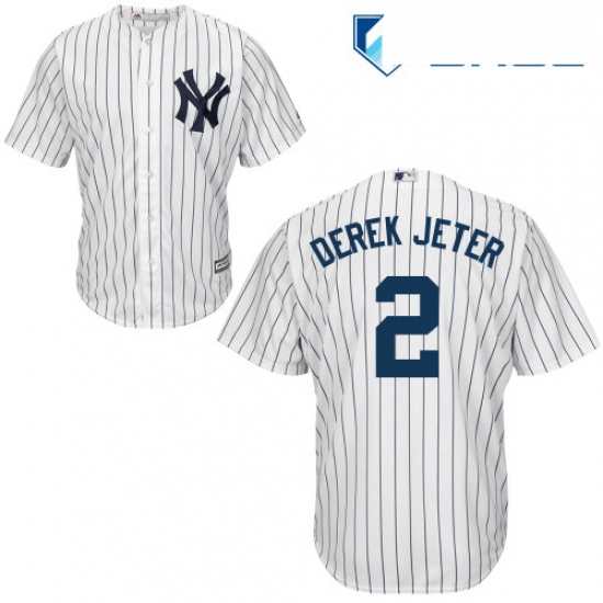 Youth Majestic New York Yankees 2 Derek Jeter Authentic White Ho