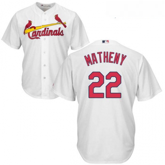 Youth Majestic St Louis Cardinals 22 Mike Matheny Authentic Whit