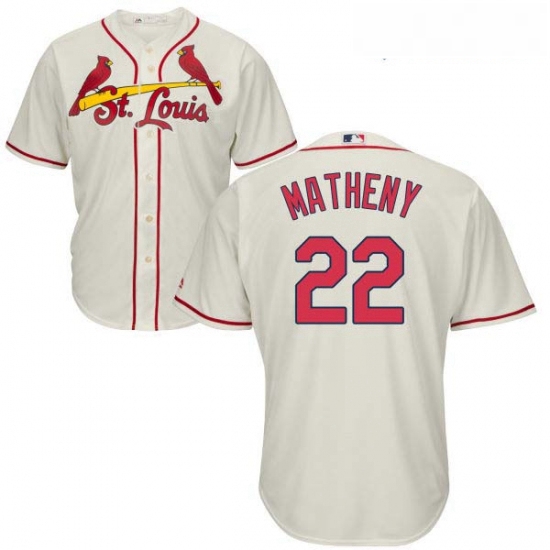 Youth Majestic St Louis Cardinals 22 Mike Matheny Replica Cream 