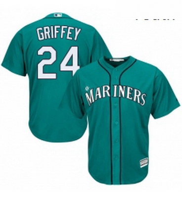 Youth Majestic Seattle Mariners 24 Ken Griffey Replica Teal Gree