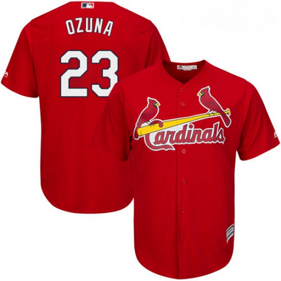 Youth Majestic St Louis Cardinals 23 Marcell Ozuna Authentic Red Alternate Cool Base MLB Jersey