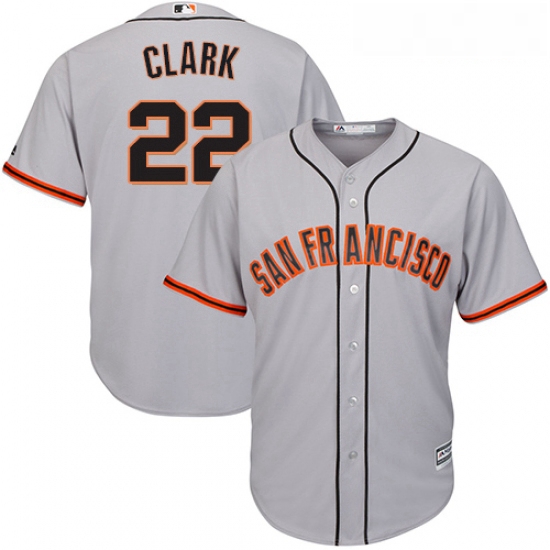Youth Majestic San Francisco Giants 22 Will Clark Replica Grey R