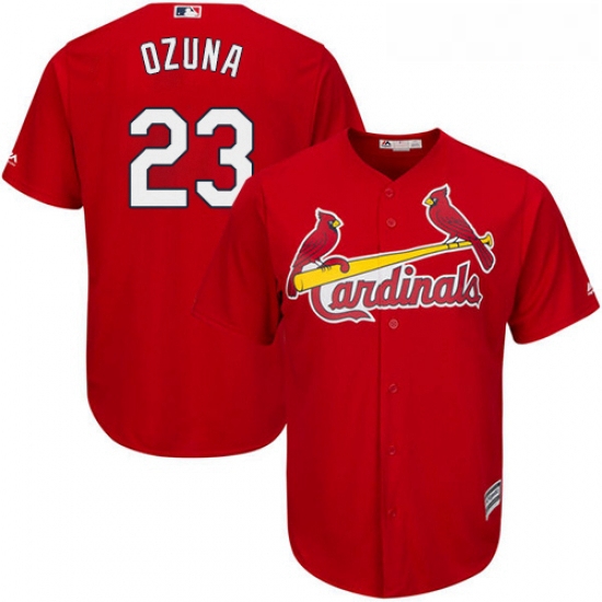 Youth Majestic St Louis Cardinals 23 Marcell Ozuna Replica Red A