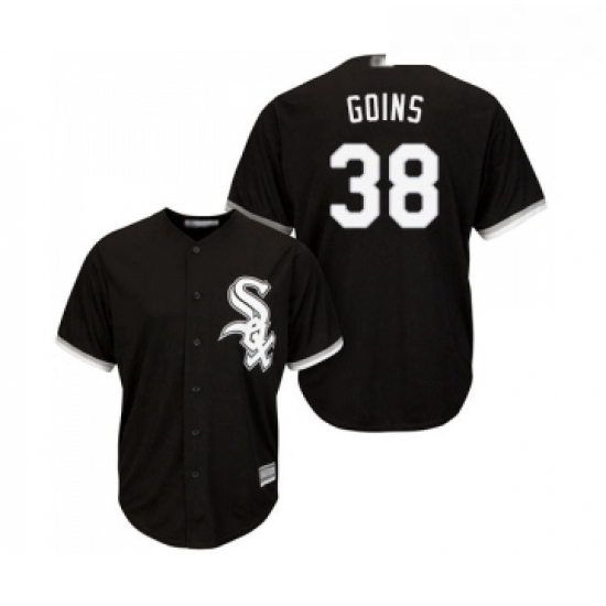 Youth Chicago White Sox 38 Ryan Goins Replica Black Alternate Home Cool Base Baseball Jersey