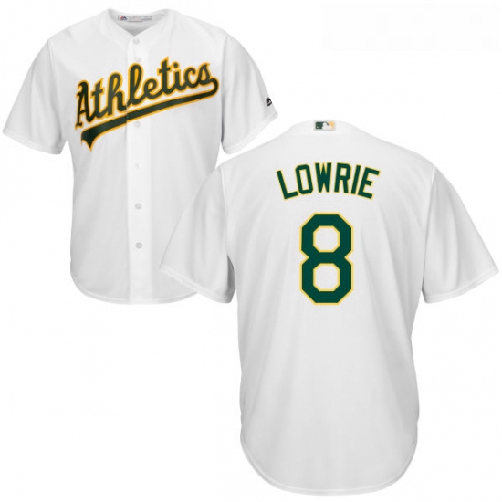 Youth Majestic Oakland Athletics 8 Jed Lowrie Replica White Home