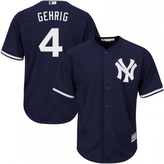 Youth Majestic New York Yankees 4 Lou Gehrig Replica Navy Blue A