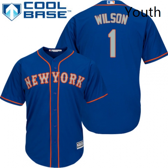 Youth Majestic New York Mets 1 Mookie Wilson Replica Royal Blue 