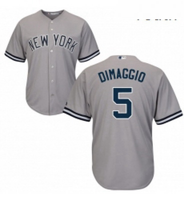 Youth Majestic New York Yankees 5 Joe DiMaggio Replica Grey Road