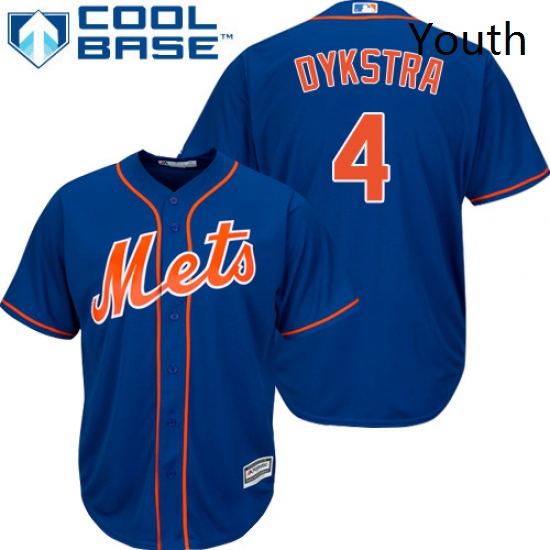 Youth Majestic New York Mets 4 Lenny Dykstra Authentic Royal Blu
