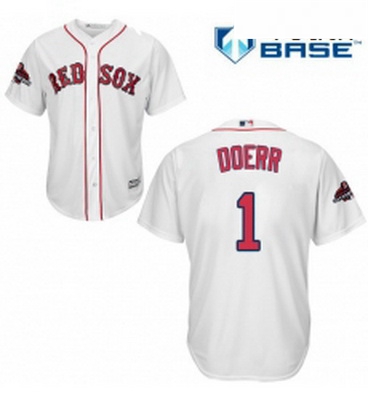 Youth Majestic Boston Red Sox 1 Bobby Doerr Authentic White Home Cool Base 2018 World Series Champio