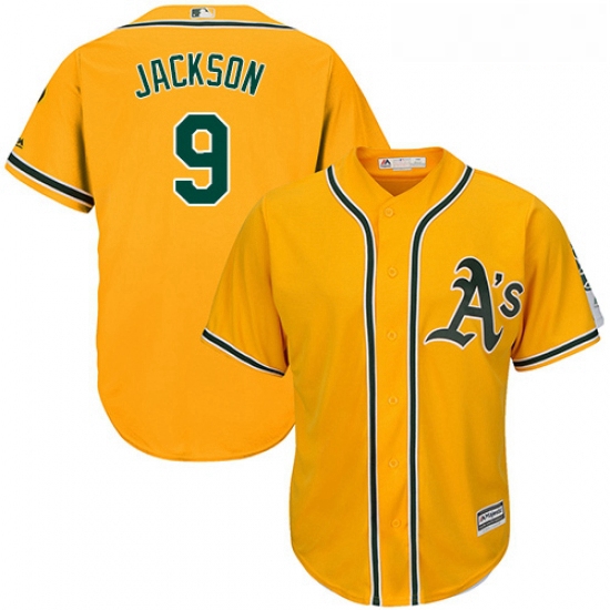 Youth Majestic Oakland Athletics 9 Reggie Jackson Replica Gold A