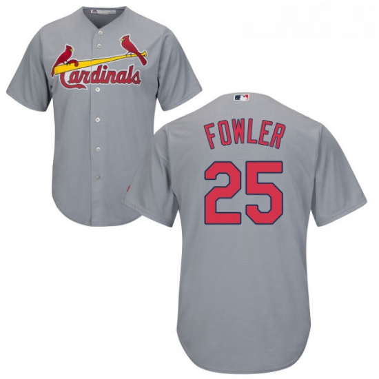 Youth Majestic St Louis Cardinals 25 Dexter Fowler Replica Grey Road Cool Base MLB Jersey