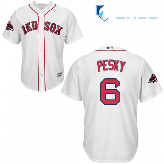 Youth Majestic Boston Red Sox 6 Johnny Pesky Authentic White Home Cool Base 2018 World Series Champi