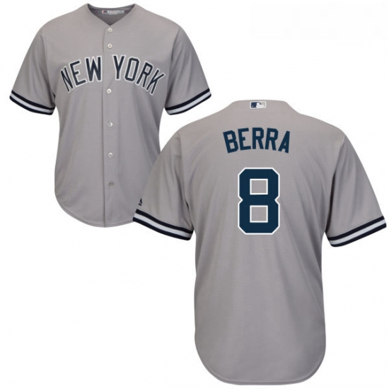 Youth Majestic New York Yankees 8 Yogi Berra Authentic Grey Road