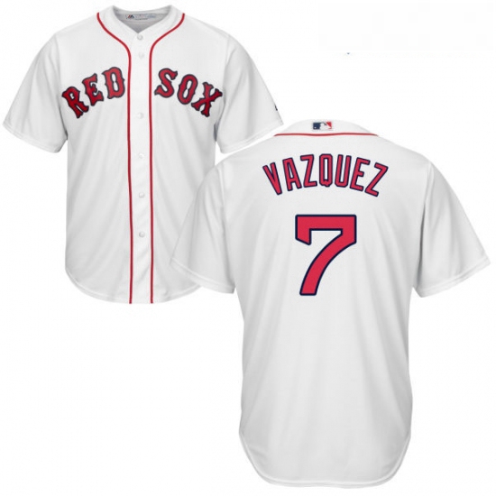 Youth Majestic Boston Red Sox 7 Christian Vazquez Authentic Whit