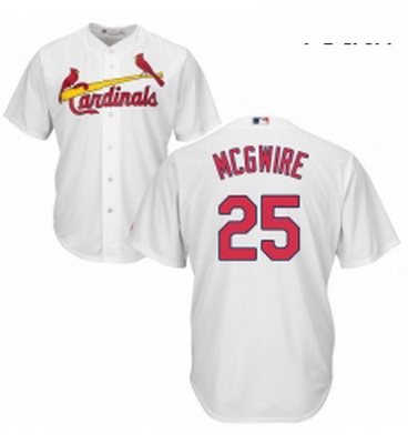 Youth Majestic St Louis Cardinals 25 Mark McGwire Authentic White Home Cool Base MLB Jersey