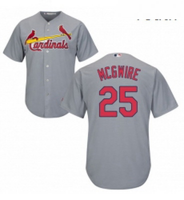 Youth Majestic St Louis Cardinals 25 Mark McGwire Replica Grey R