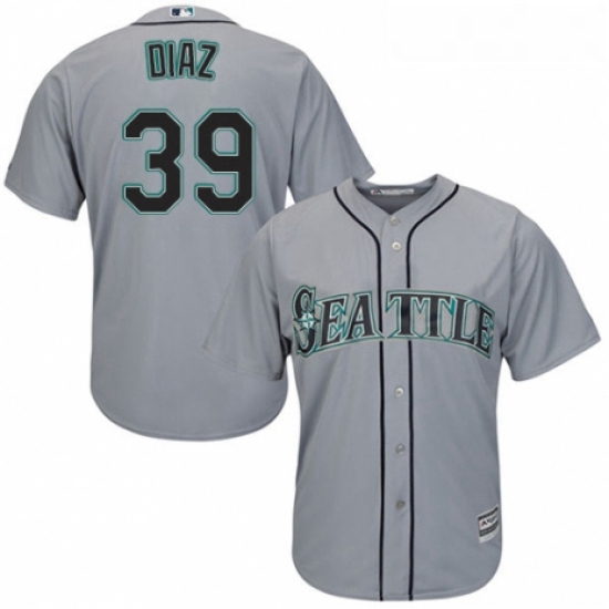 Youth Majestic Seattle Mariners 39 Edwin Diaz Replica Grey Road Cool Base MLB Jersey