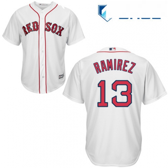 Youth Majestic Boston Red Sox 13 Hanley Ramirez Authentic White Home Cool Base MLB Jersey