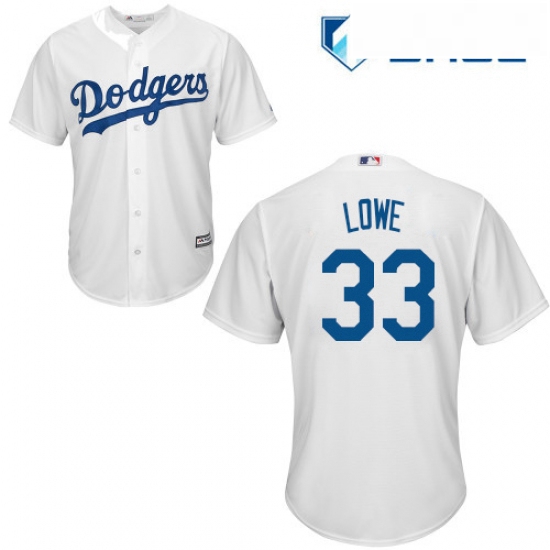 Youth Majestic Los Angeles Dodgers 33 Mark Lowe Replica White Home Cool Base MLB Jersey