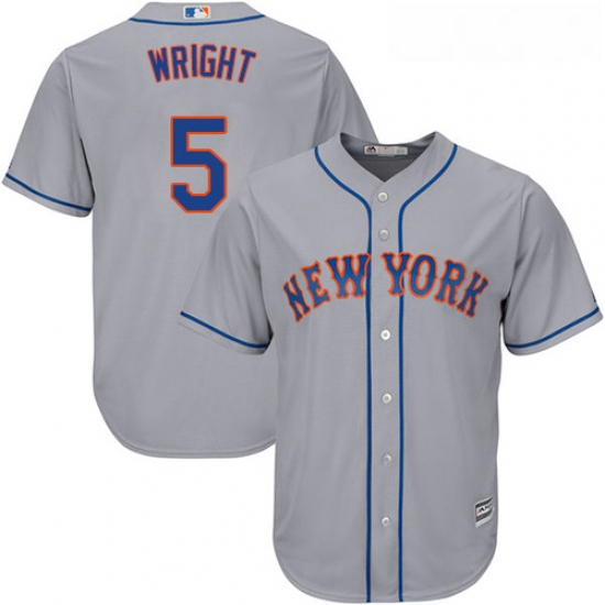 Youth Majestic New York Mets 5 David Wright Authentic Grey Road Cool Base MLB Jersey