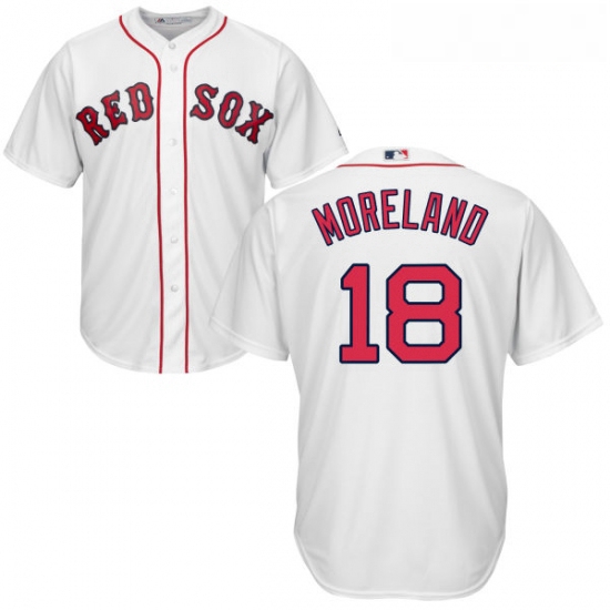 Youth Majestic Boston Red Sox 18 Mitch Moreland Replica White Ho