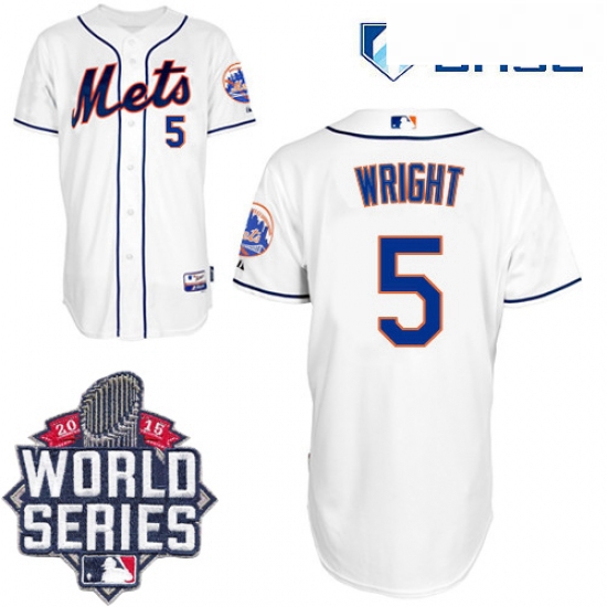 Youth Majestic New York Mets 5 David Wright Authentic White Alternate Cool Base 2015 World Series ML