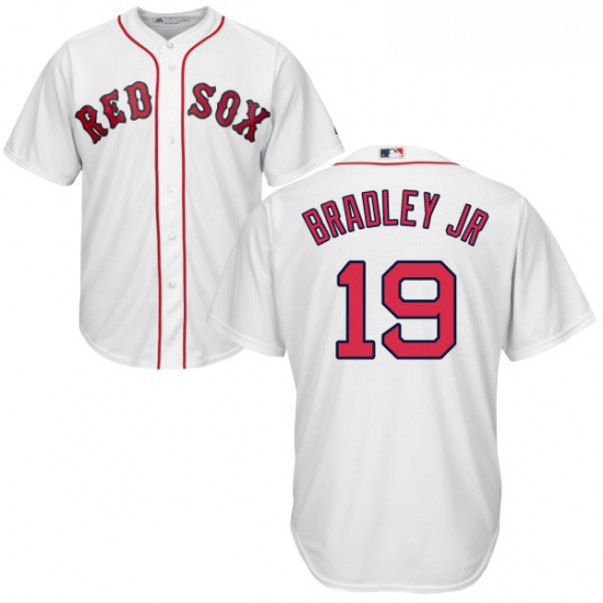 Youth Majestic Boston Red Sox 19 Jackie Bradley Jr Authentic White Home Cool Base MLB Jersey