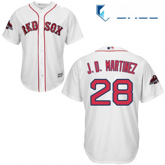 Youth Majestic Boston Red Sox 28 J D Martinez Authentic White Home Cool Base 2018 World Series Champ