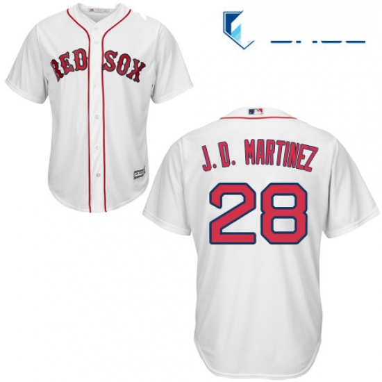 Youth Majestic Boston Red Sox 28 J D Martinez Authentic White Home Cool Base MLB Jersey