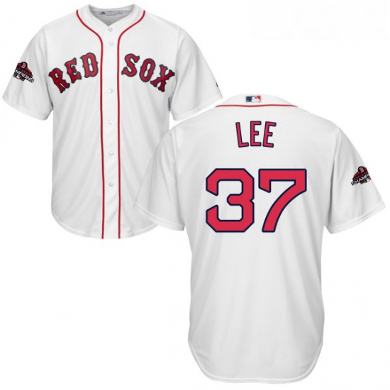 Youth Majestic Boston Red Sox 37 Bill Lee Authentic White Home Cool Base 2018 World Series Champions