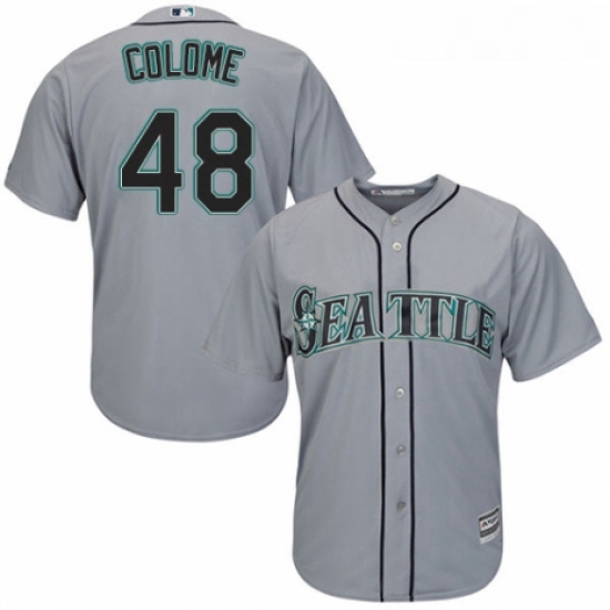 Youth Majestic Seattle Mariners 48 Alex Colome Replica Grey Road Cool Base MLB Jersey