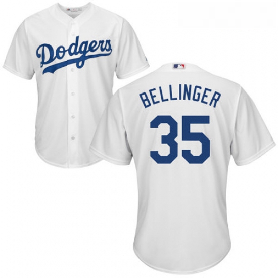 Youth Majestic Los Angeles Dodgers 35 Cody Bellinger Authentic White Home Cool Base MLB Jersey